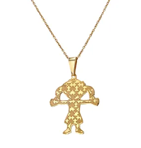 14k Gold Autism Girl Pendant