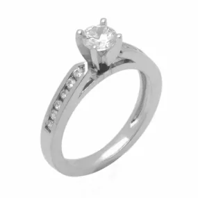 14k Solid Gold Elegant Ladies Modern Simple Prong Solitaire Ring D2142v