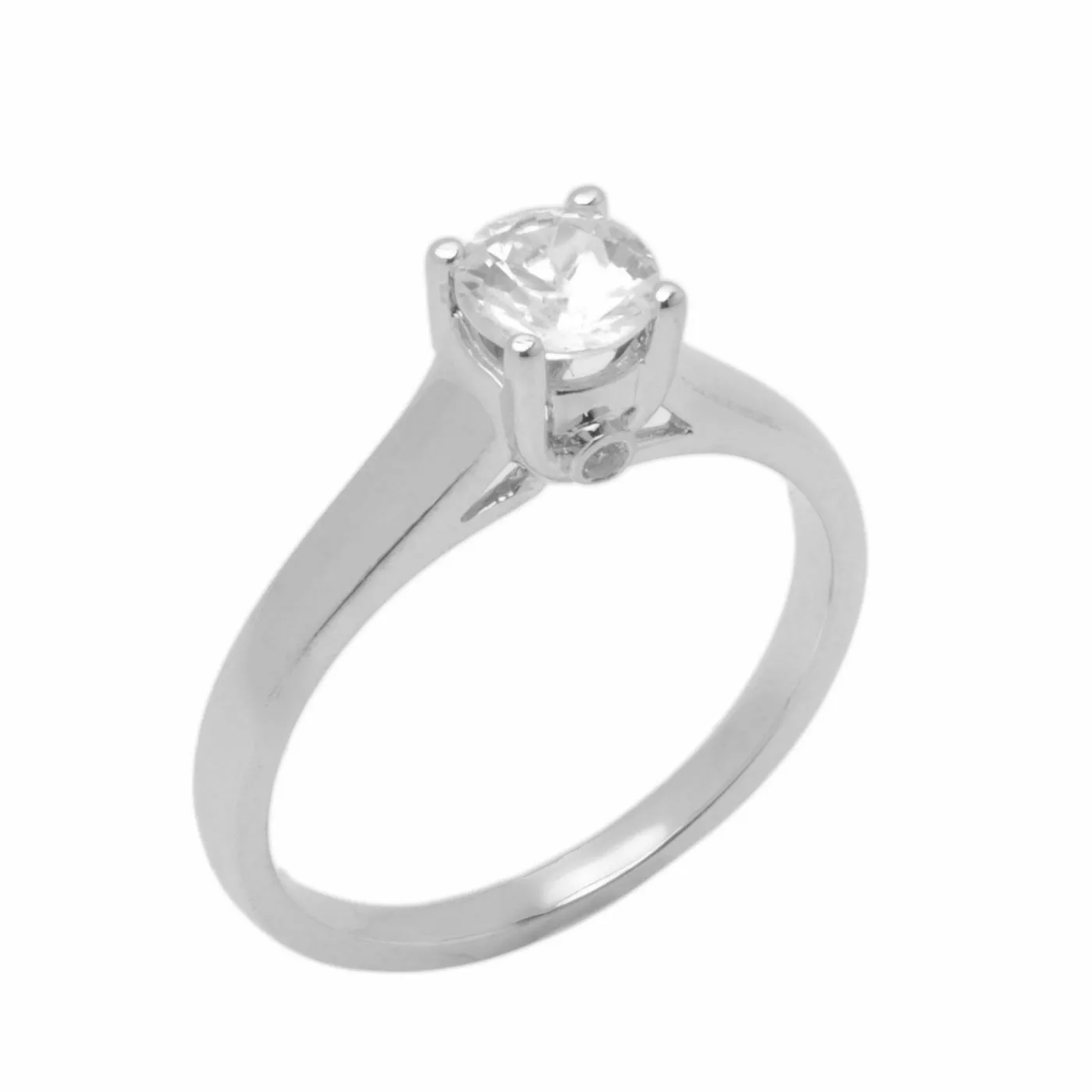 14k Solid Gold Elegant Ladies Modern Tapered Round Solitaire Ring D2053v