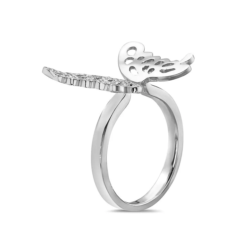 18k White Gold 0.25 CT Diamond Right Hand Ring for Women