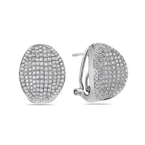 White Gold Earrings 1.68 CT Diamonds for Women