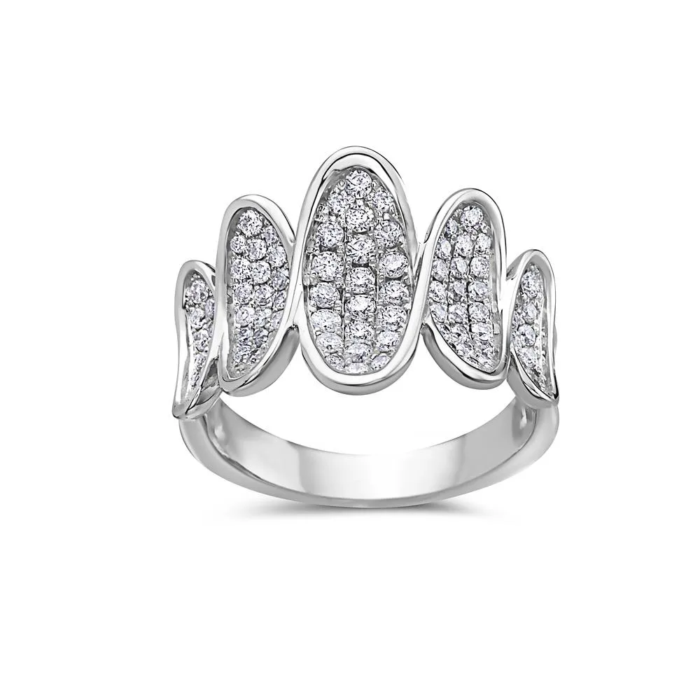 18k White Gold Ring for Women with 1 CT Diamond - Right Hand