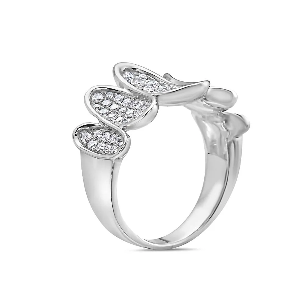 18k White Gold Ring for Women with 1 CT Diamond - Right Hand