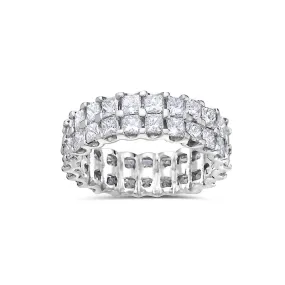 18k White Gold Wedding Band with 5.67 CT Diamonds for Women