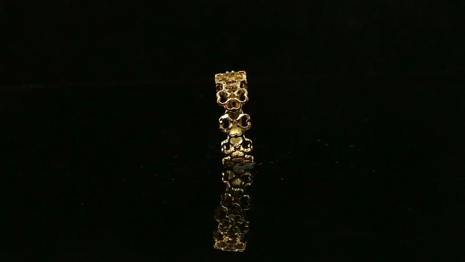 22k RIng Solid Gold Elegant Charm Clover Design Ladies Ring Size R2070 mon