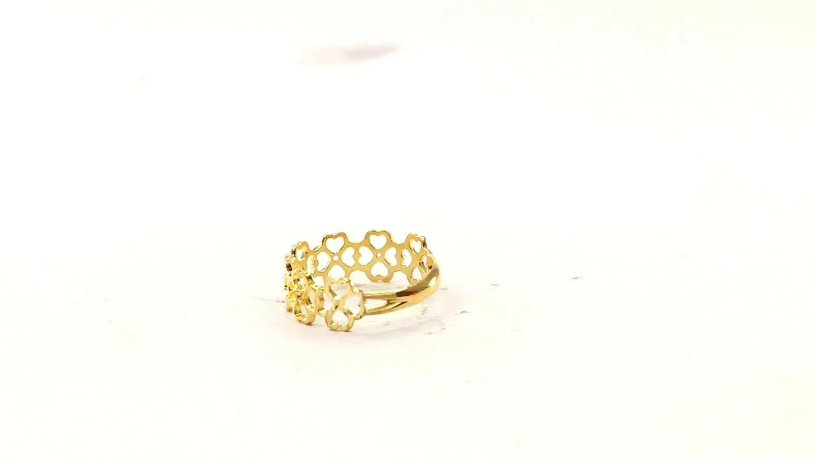 22k RIng Solid Gold Elegant Charm Clover Design Ladies Ring Size R2070 mon