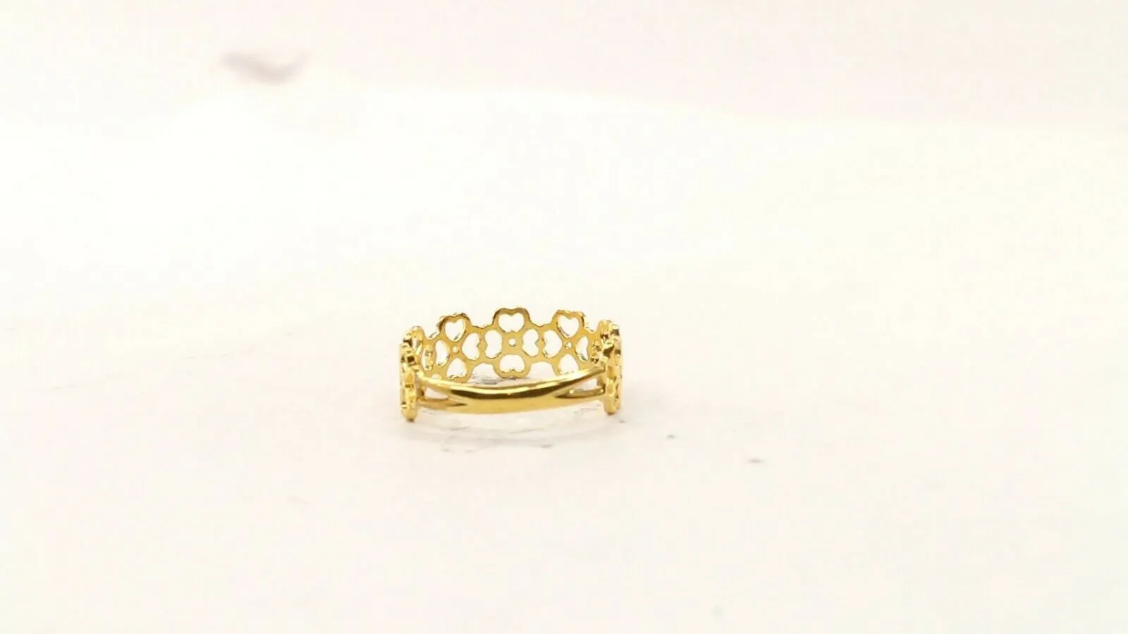 22k RIng Solid Gold Elegant Charm Clover Design Ladies Ring Size R2070 mon