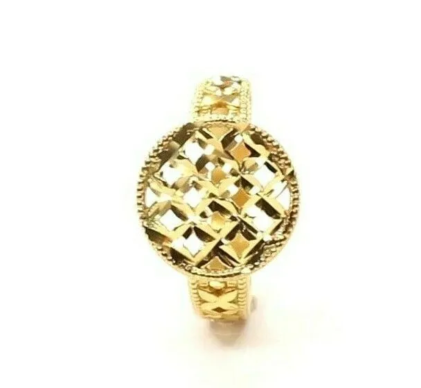 22k Ring Solid Gold Elegant Charm Floral Design Ladies Ring Size R2042 mon