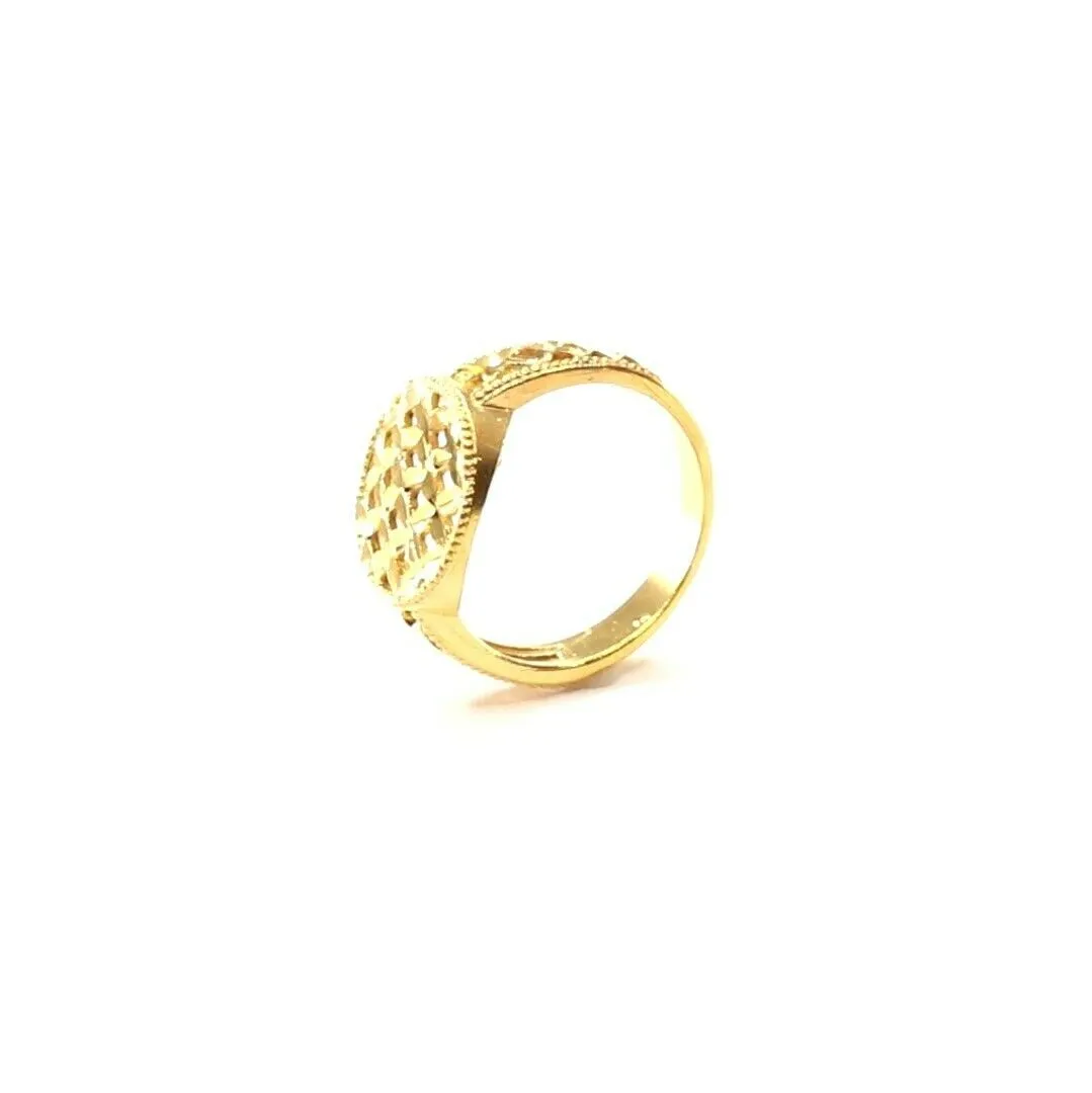 22k Ring Solid Gold Elegant Charm Floral Design Ladies Ring Size R2042 mon