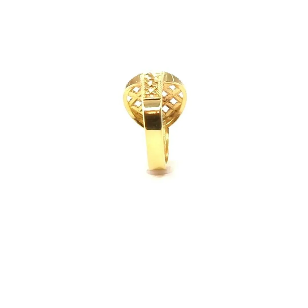 22k Ring Solid Gold Elegant Charm Floral Design Ladies Ring Size R2042 mon