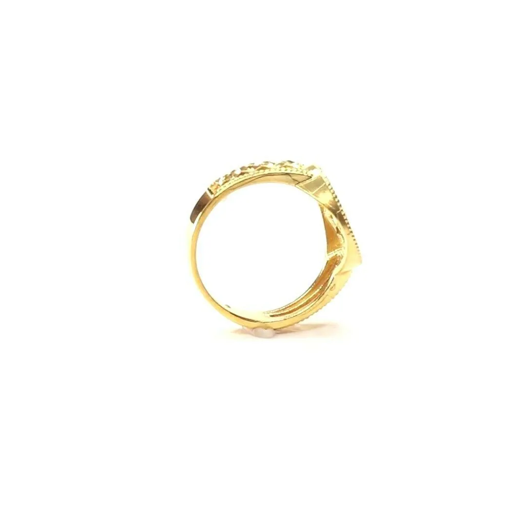 22k Ring Solid Gold Elegant Charm Floral Design Ladies Ring Size R2042 mon