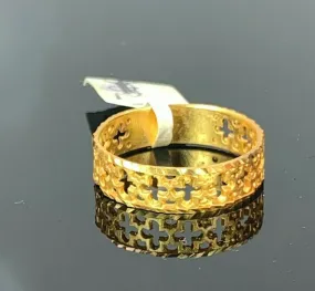 Solid Gold Ring for Women, Elegant Charm Band in Size 8, Resizable (r2582mon)