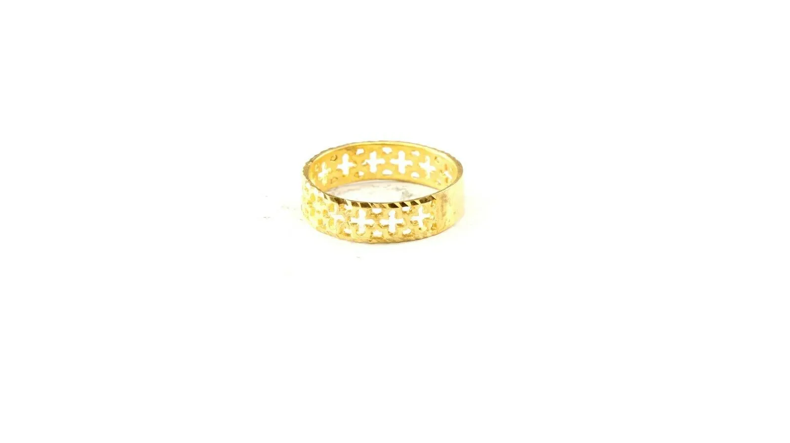 Solid Gold Ring for Women, Elegant Charm Band in Size 8, Resizable (r2582mon)