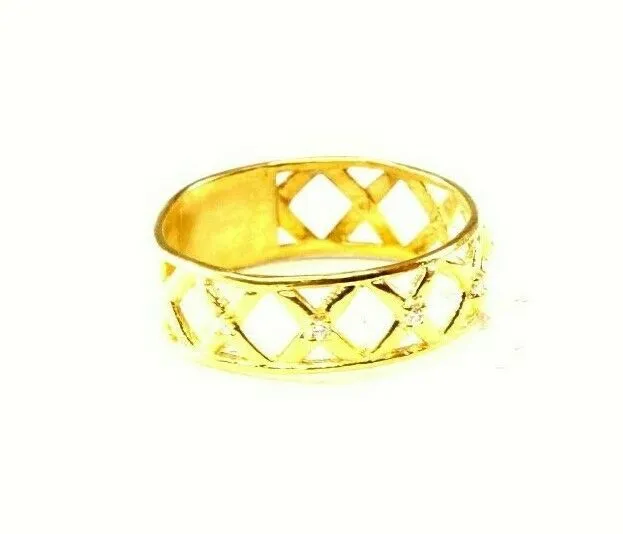 22k Ring Solid Gold ELEGANT Charm Ladies Band SIZE 8.25 RESIZABLE r2548mon