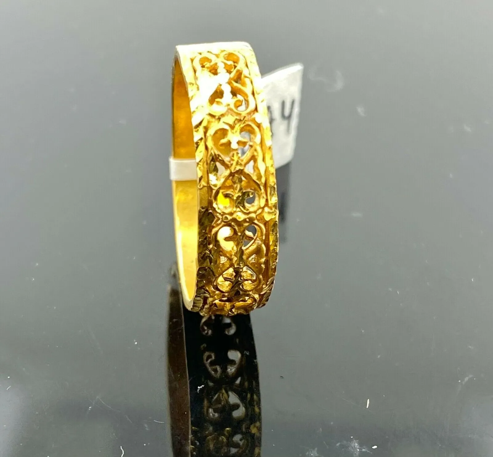 22k Ring Solid Gold ELEGANT Charm Ladies Simple Ring SIZE 11.3 RESIZABLE r2084