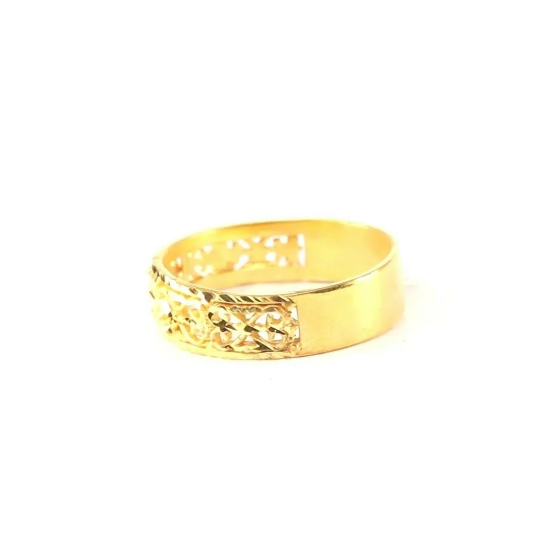 22k Ring Solid Gold ELEGANT Charm Ladies Simple Ring SIZE 11.3 RESIZABLE r2084