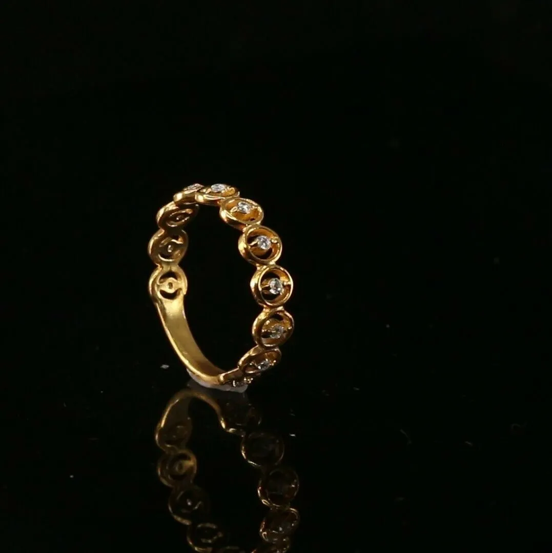 22k Ring Solid Gold ELEGANT Charm Ladies Simple Ring SIZE 7.5 RESIZABLE r2086