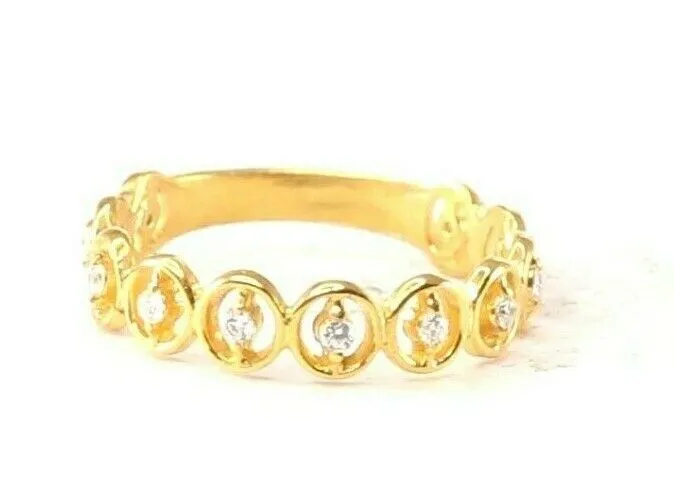 22k Ring Solid Gold ELEGANT Charm Ladies Simple Ring SIZE 7.5 RESIZABLE r2086