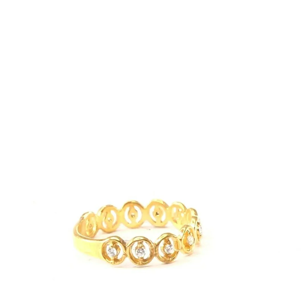 22k Ring Solid Gold ELEGANT Charm Ladies Simple Ring SIZE 7.5 RESIZABLE r2086