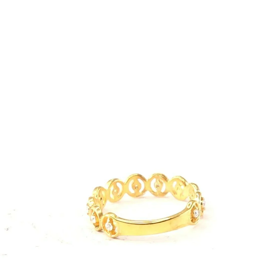 22k Ring Solid Gold ELEGANT Charm Ladies Simple Ring SIZE 7.5 RESIZABLE r2086