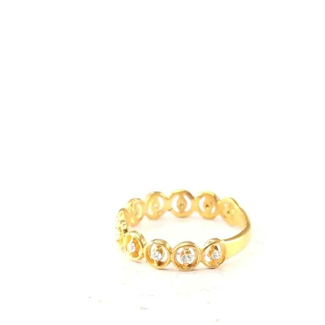 22k Ring Solid Gold ELEGANT Charm Ladies Simple Ring SIZE 7.5 RESIZABLE r2086