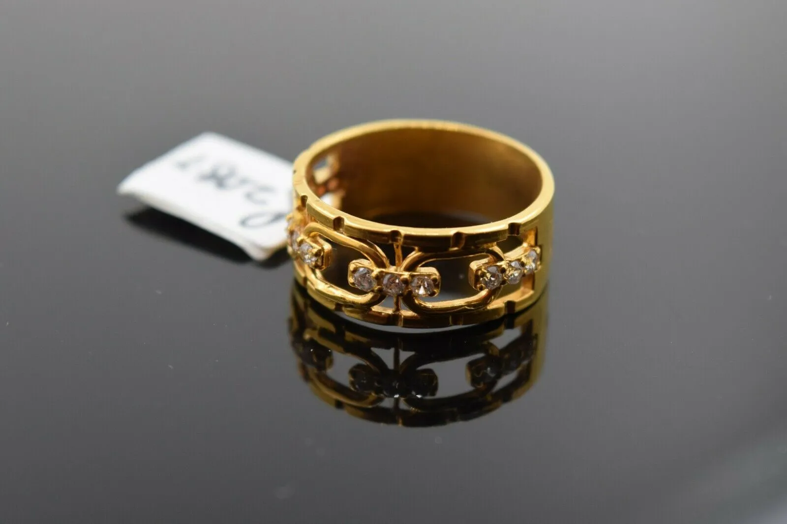 22k Ring Solid Gold ELEGANT Charm Ladies Simple Ring SIZE 7.5 RESIZABLE r2087