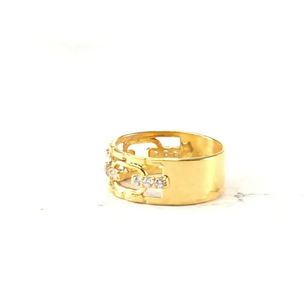 22k Ring Solid Gold ELEGANT Charm Ladies Simple Ring SIZE 7.5 RESIZABLE r2087