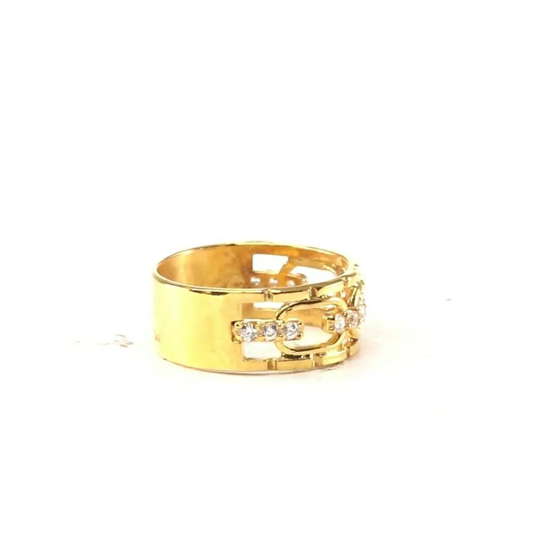 22k Ring Solid Gold ELEGANT Charm Ladies Simple Ring SIZE 7.5 RESIZABLE r2087