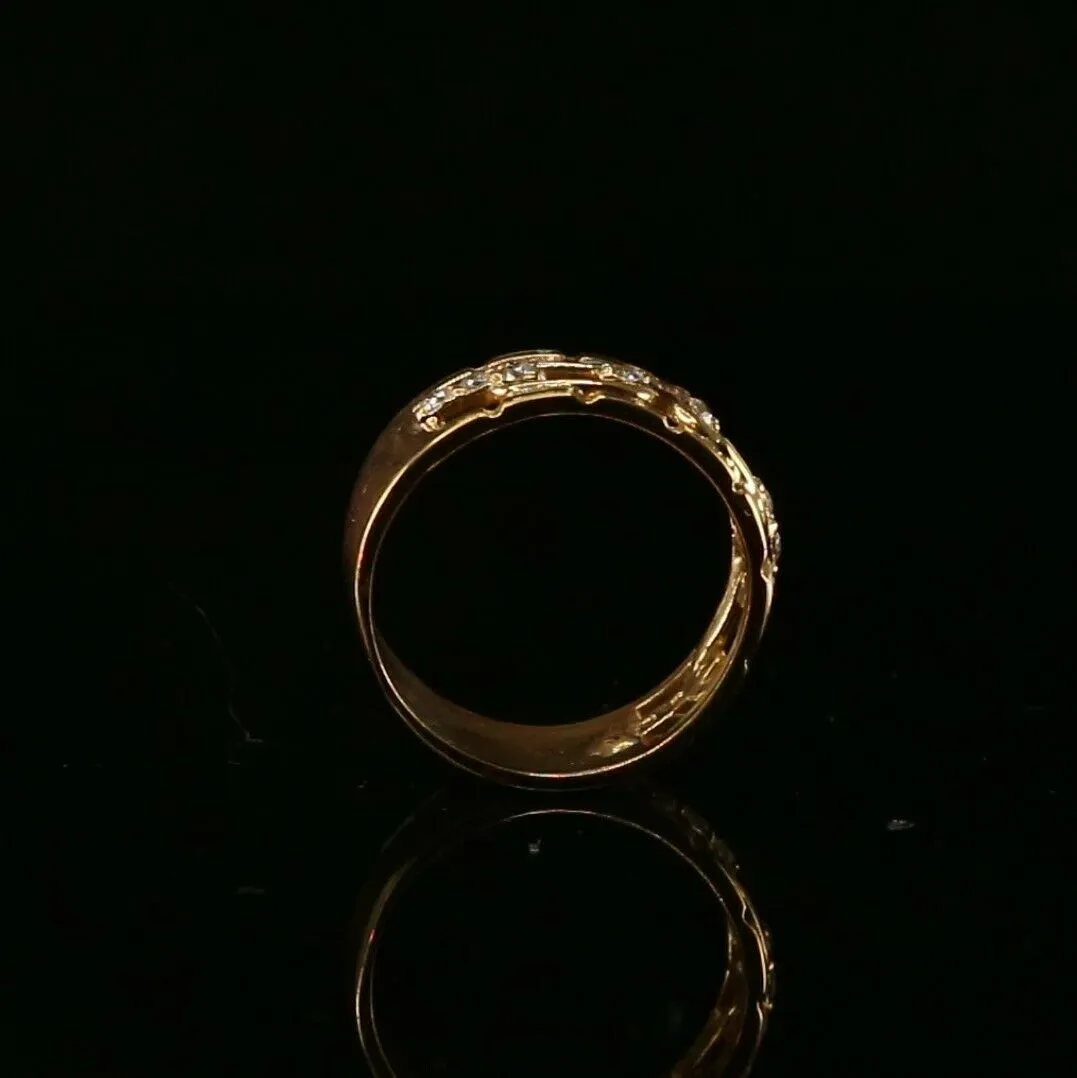 22k Ring Solid Gold ELEGANT Charm Ladies Simple Ring SIZE 7.5 RESIZABLE r2087