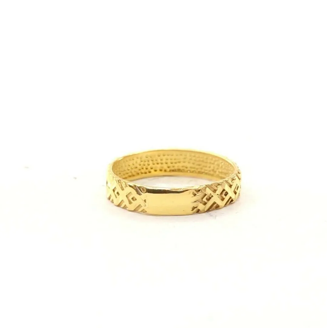 Solid Gold Cross Ring - Elegant 22k Charm Ladies Ring Size R2060