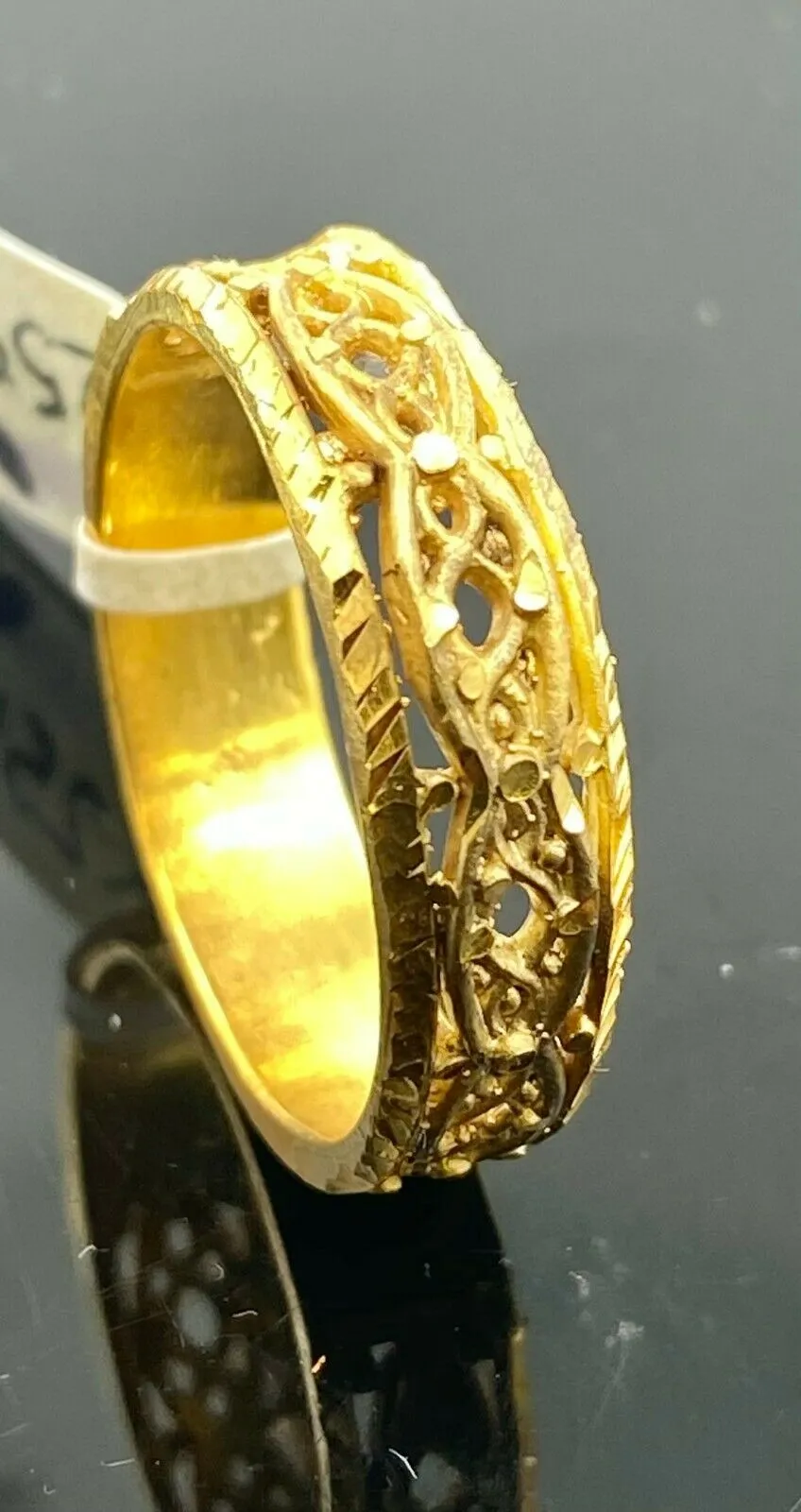 22k Gold Filigree Ladies Band - Elegant Unique Ring (r2552)