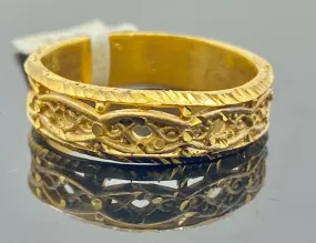 22k Gold Filigree Ladies Band - Elegant Unique Ring (r2552)