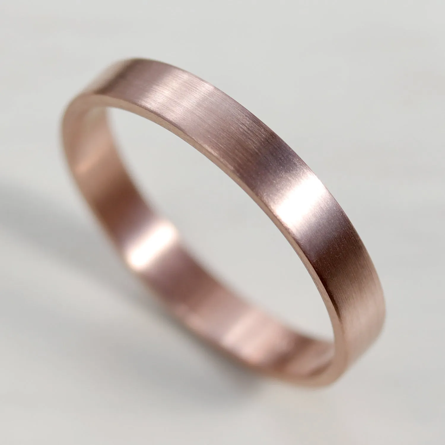 3x1mm 14k Rose Gold Flat Band: Petite Minimalist Ring