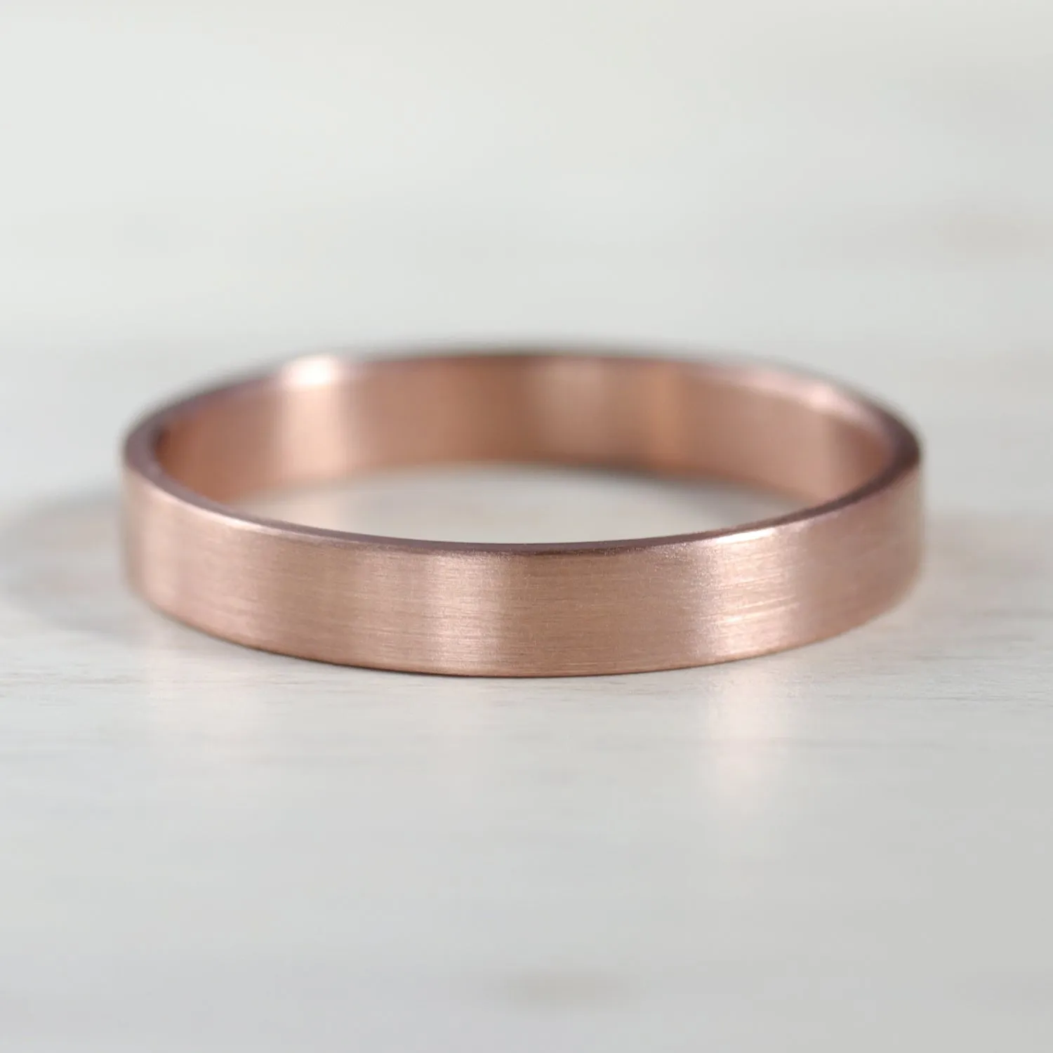 3x1mm 14k Rose Gold Flat Band: Petite Minimalist Ring