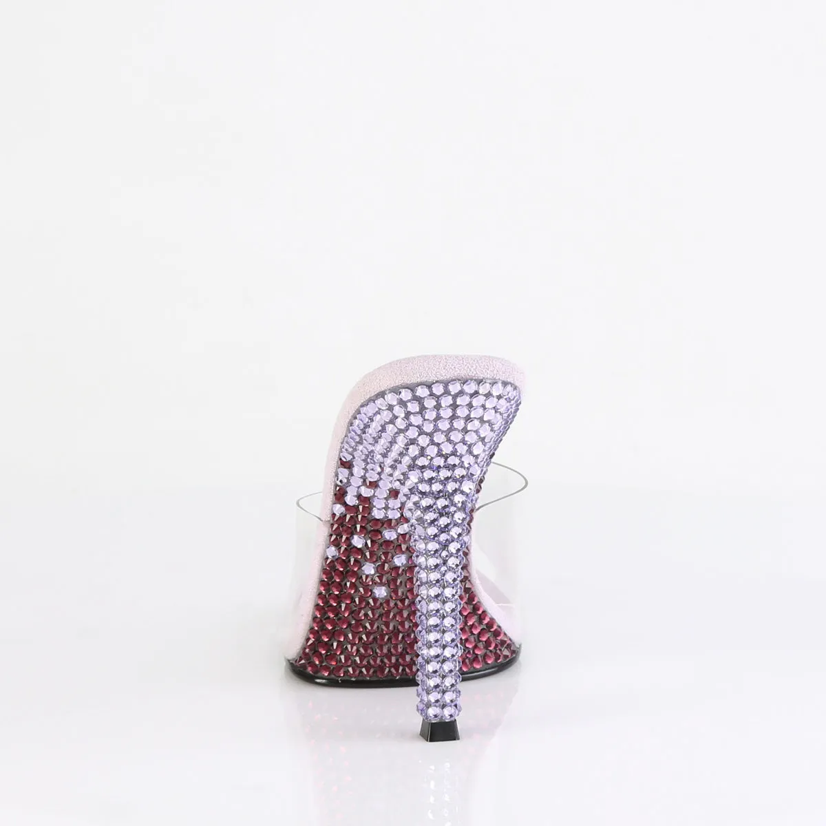 4 Inch Clear Lavender Rhinestone Heel GALA-01DMM