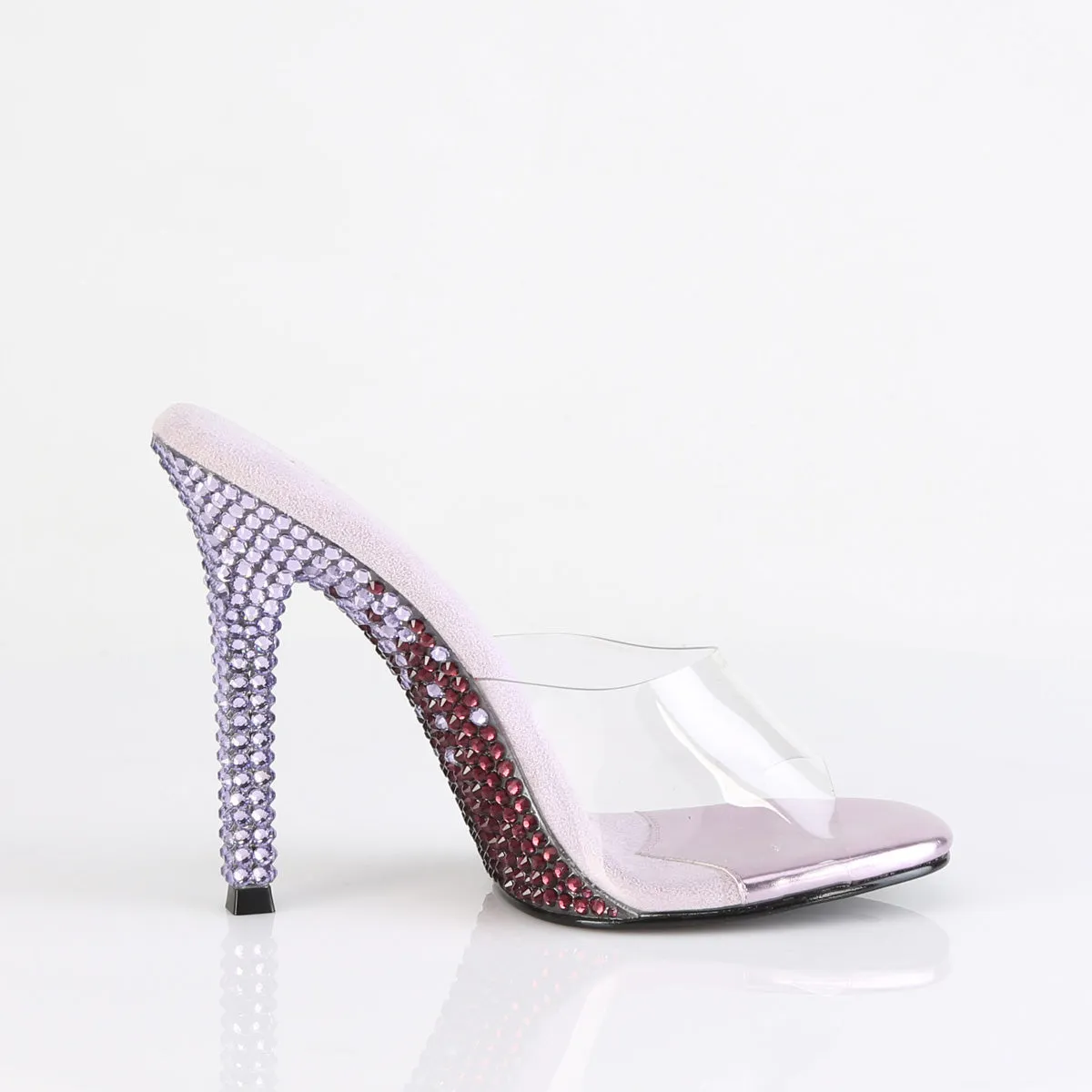 4 Inch Clear Lavender Rhinestone Heel GALA-01DMM