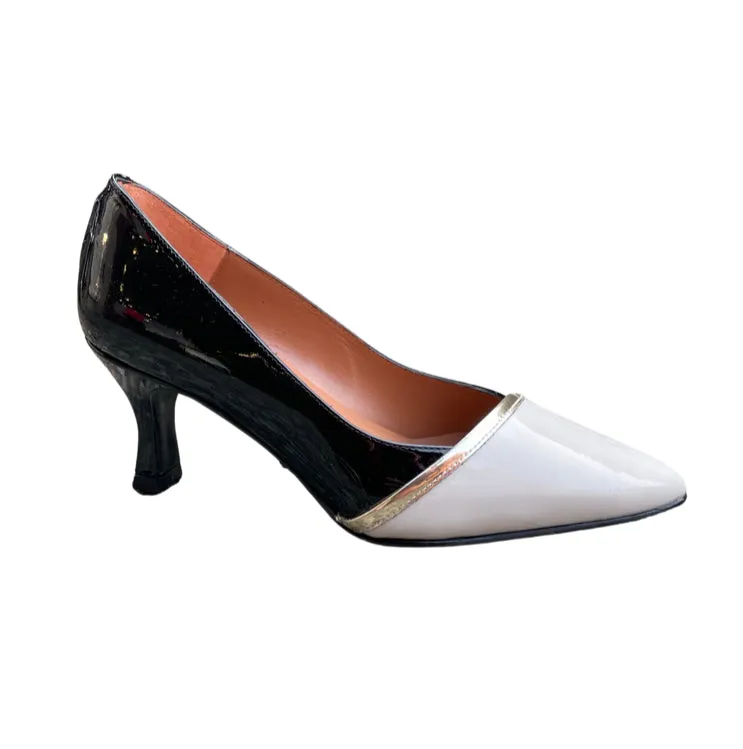 Black/Cream Patent Heel 4474A