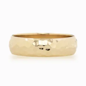 Stylish Hammered Wedding Band