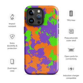 Colorful Slime Splatter Tough iPhone Case for 90s Kids