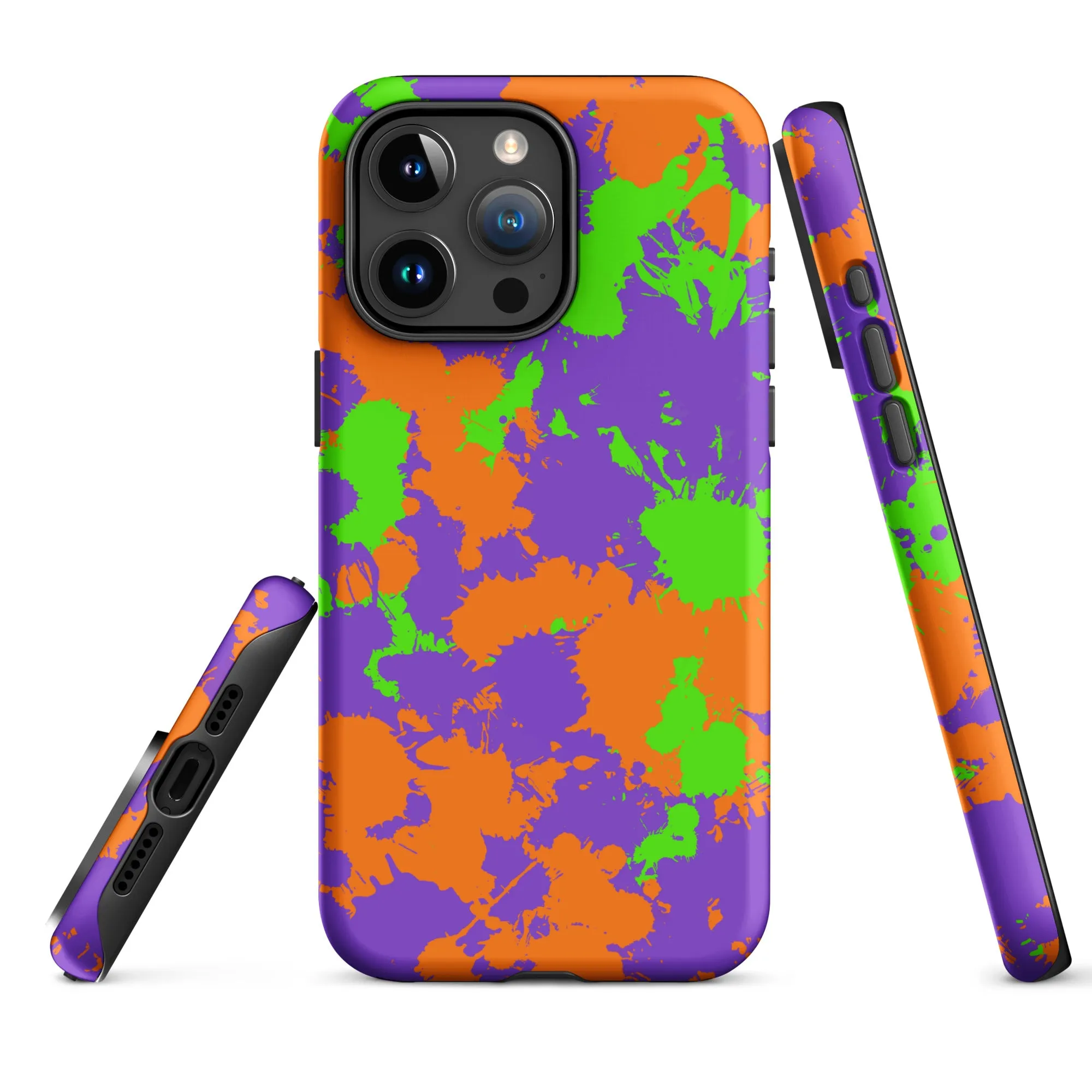 Colorful Slime Splatter Tough iPhone Case for 90s Kids