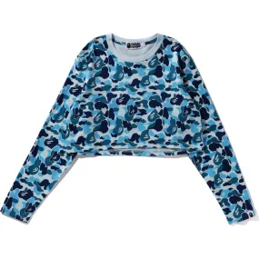 ABC camouflage cropped long sleeve shirt for women