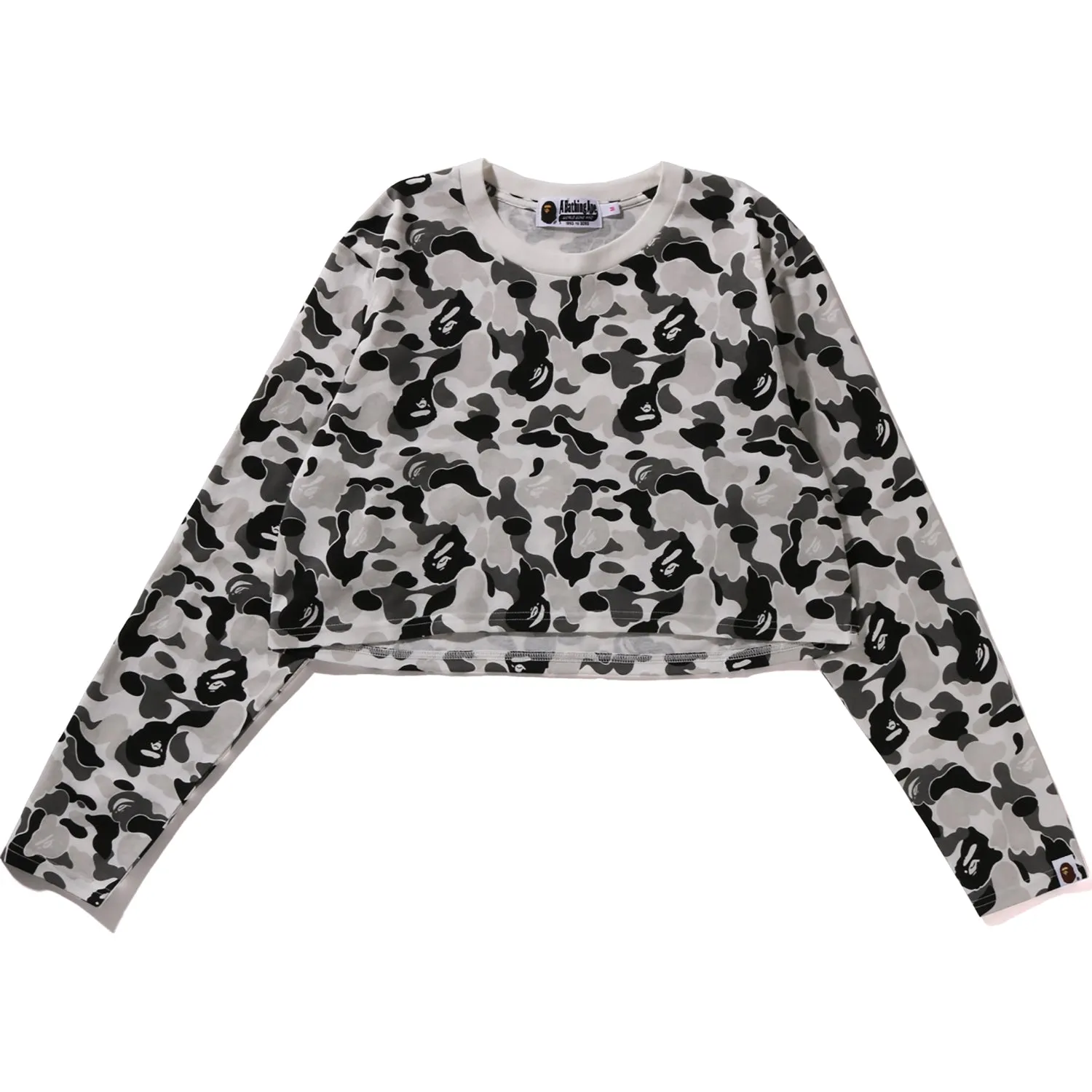 ABC camouflage cropped long sleeve shirt for women