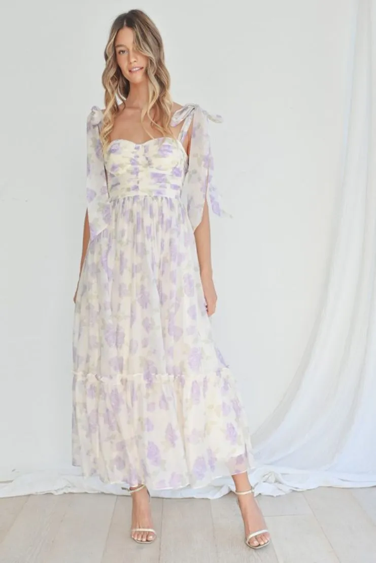 Abigail Lavender Floral Midi Dress