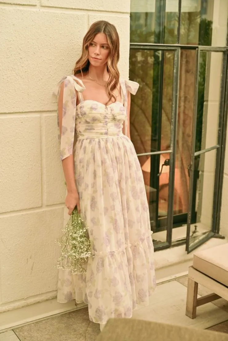 Abigail Lavender Floral Midi Dress