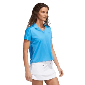 Blue Adidas Ladies Polo Shirt with Signature Stripes