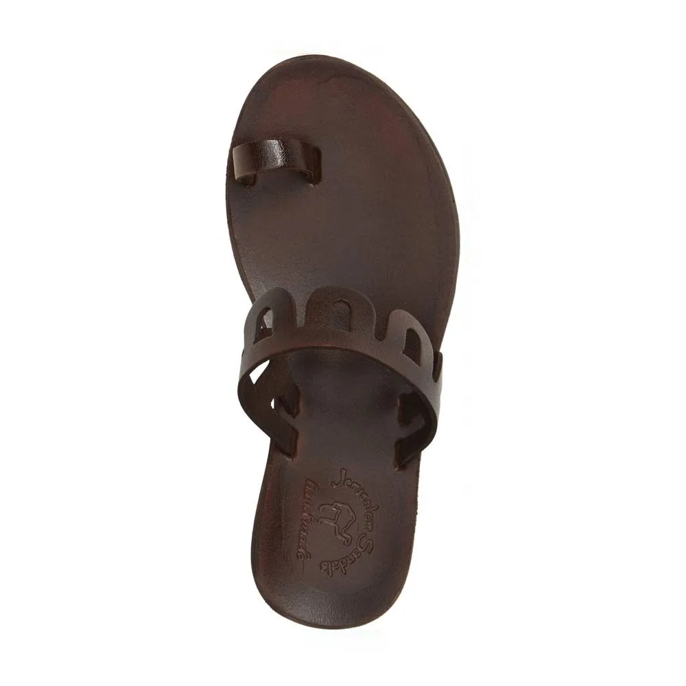 Aja - Leather Flat Sandal | Brown