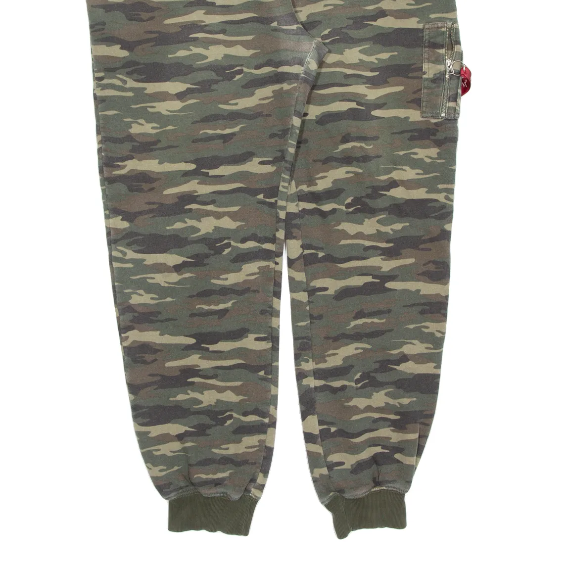 ALPHA INDUSTRIES Camo Mens Joggers Green Tapered XL W36 L31