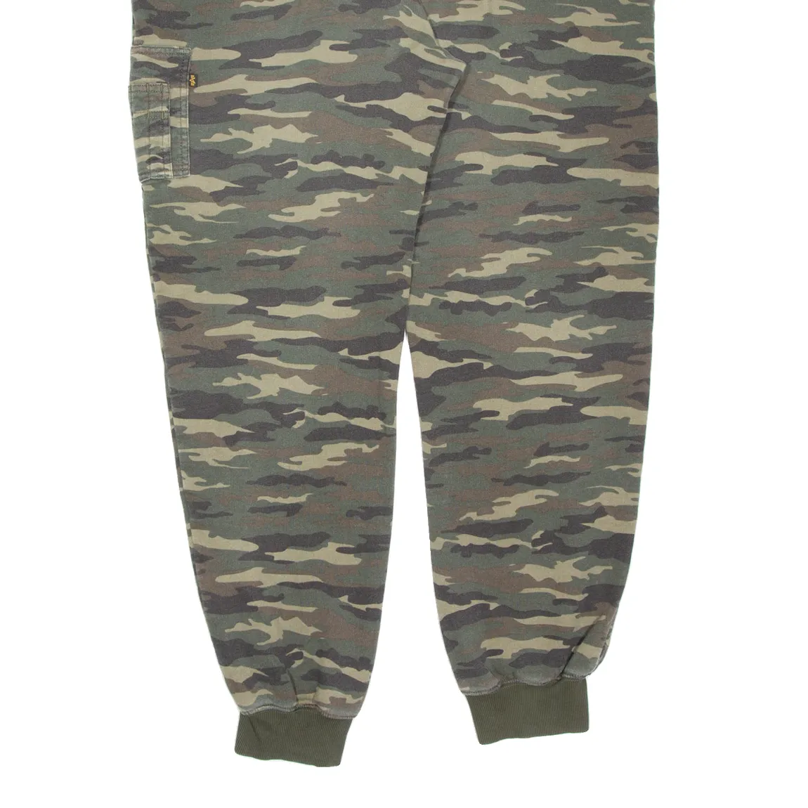 ALPHA INDUSTRIES Camo Mens Joggers Green Tapered XL W36 L31