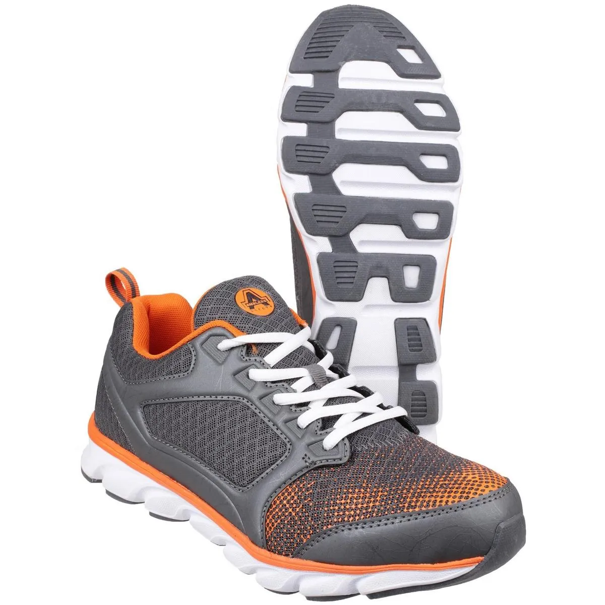 Amblers Safety AS707 Lightweight Non Leather Safety Trainer Grey/Orange