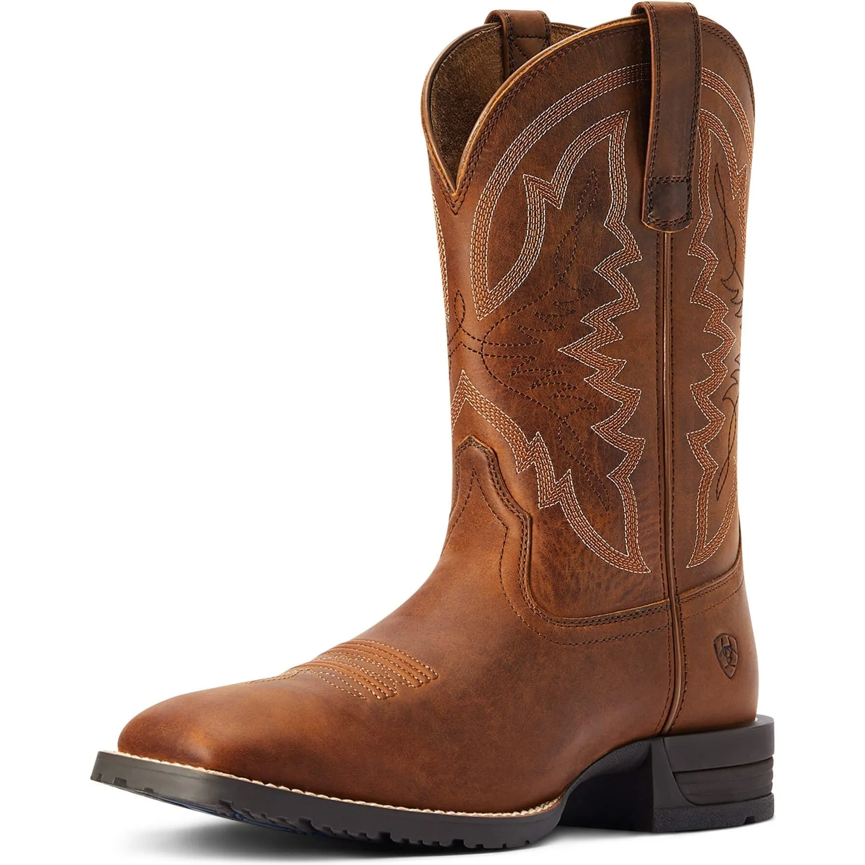 Ariat Men's Thatch Brown Hybrid Ranchwork Western Boot - Google SEO optimized: Ariat Men's Brown Hybrid Ranchwork Western Boot.